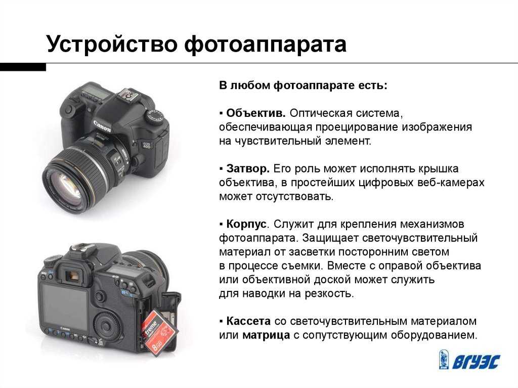 Устройство фотоаппарата. из чего состоит фотоаппарат?