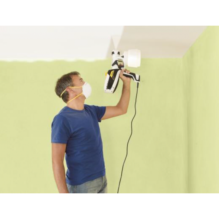 Покраска потолка и стен краскопультом водоэмульсионной краской: как и каким краскопультом покрасить