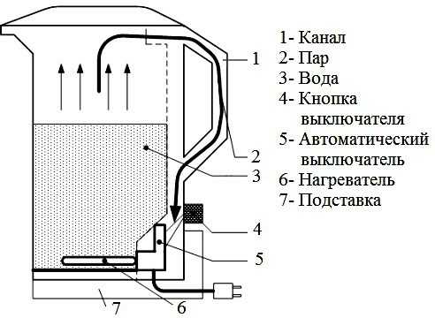 Схема устройства электрочайника Принцип работы его элементов Правила эксплуатации электрических чайников