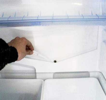 Как почистить дренажное отверстие в холодильнике: прочистить сливное, дренажную трубку в ноу фрост, засорился слив indesit